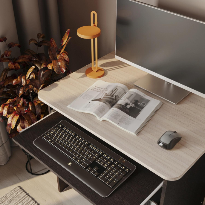 Стол для компьютера Сокол КСТ- 21.1 столешница ЛДСП венге дуб беленый каркас венге КСТ21.1ВБ5