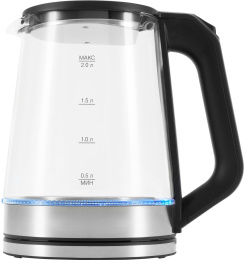 Чайник электрический Vitek VT-WK1081 2л. 1900Вт черный/серебристый корпус: стекло