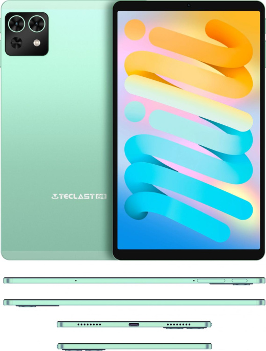 Планшет Teclast T50 Mini G99 T606 1.6 8C RAM8Gb ROM128Gb 8.68" IPS 1340x800 4G Android 15 зеленый 13Mpix 5Mpix BT WiFi microSD 1Tb 5100mAh 14hr