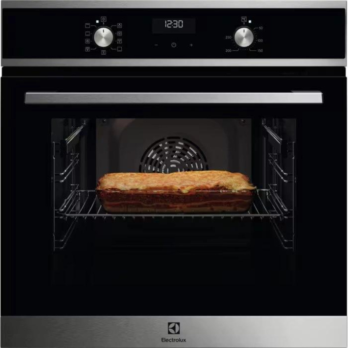 Духовой шкаф электрический Electrolux EOF5F50BX,  65л,  дверца с 2 стеклами,  нержавеющая сталь