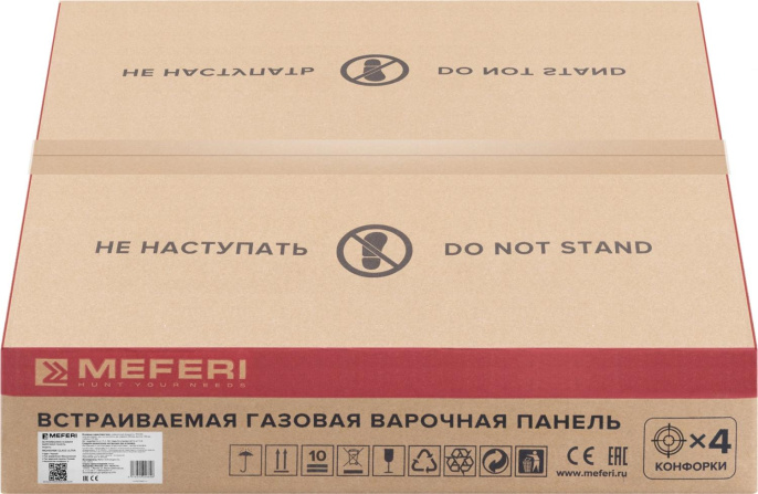 Газовая варочная поверхность Meferi Glass Ultra MGH604 черный