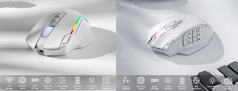 Представлены Redragon Taipan Pro M810 и Impact Elite M913 — бюджетные геймерские беспроводные мыши