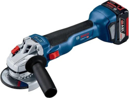 Угловая шлифмашина Bosch GWS 18V-10, аккумуляторная, с 2 АКБ [06019j4004]