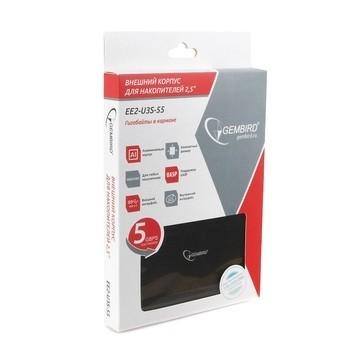 Внешний корпус 2.5" Gembird USB 3.0 SATA алюминий чёрный EE2-U3S-55