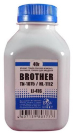 BLACK&WHITE LI-416 Тонер Brother TN 1075/1070/1060/1050/1040/1030/1020/1010/1000 HL-1112/1110/1111/1118 фл. 40г B&W Light фас.Россия