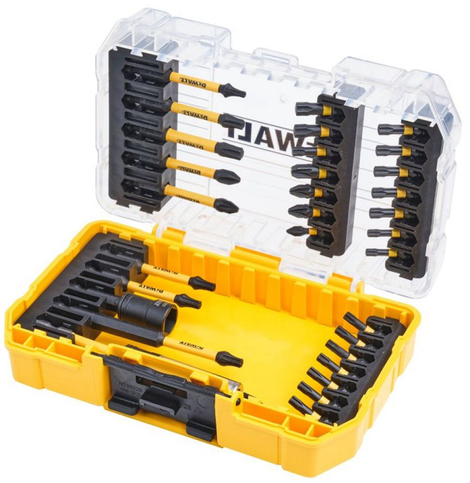 Набор оснастки DeWalt DT70747T-QZ 32 предмета (материал изготовления: инструментальная сталь, для дрелей/шуруповертов/гайковертов, состав набора: биты, насадки, тип шлица: звездочка (Torx), крест PH2, крест PH3, крест PZ1, крест PZ2, крест PZ3, комплектац