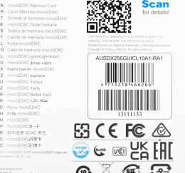 Карта памяти microSDXC UHS-I U1 A-Data Premier 256 ГБ, 100 МБ/с, 10X, Class 10, AUSDX256GUICL10A1-RA1,  1 шт., переходник SD