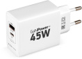 Сетевое зарядное устройство Digma DPW4A,  USB-A,  USB-C, 45Вт, 3A, белый [dpw4a5gx11wh]