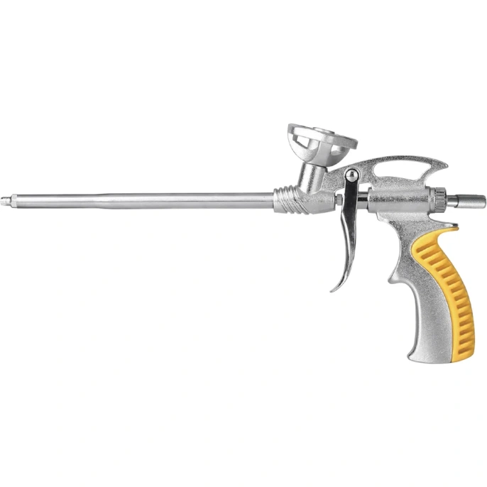 Цельнометаллический пистолет для монтажной пены FIT прорезиненная ручка 14284