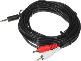 Кабель аудио Ningbo JAAC010-5 2хRCA m /Jack 3.5 m 5м. черный
