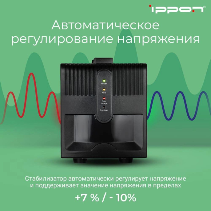 Стабилизатор напряжения Ippon AVR-1000 1000VA/600W