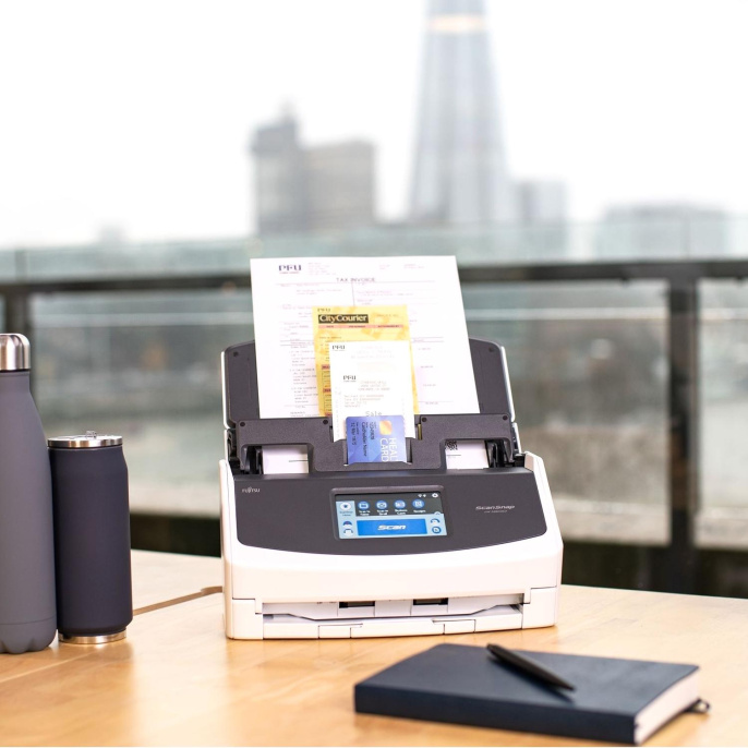 Настольный сканер Ricoh scanner ScanSnap iX1600 40 стр/мин, 80 изобр/мин, А4, двустороннее устройство АПД, сенсорный экран, Wi-Fi, USB 3.2, светодиодная подсветка аналог Fujitsu ScanSnap iX1600 PA03770-B401