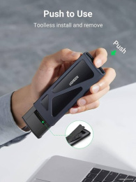 Бокс внешний для жесткого диска UGREEN CM578 15512 M.2 NVMe SSD Enclosure с кабелем USB-C к USB-C и USB-C к USB-A. Цвет: серый космос (15512_)