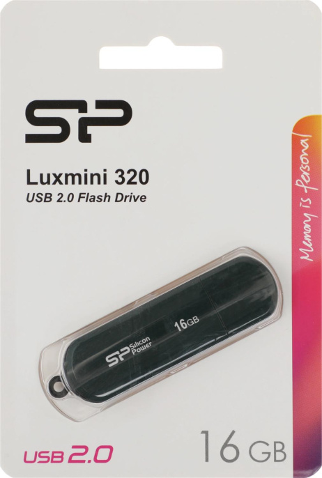 Флешка USB Silicon Power LuxMini 320 16ГБ, USB2.0, зеленый [sp016gbuf2320v1n]