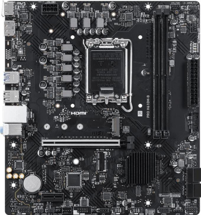 Материнская плата MSI PRO H610M-B, Socket LGA 1700, Intel H610, mATX, Ret