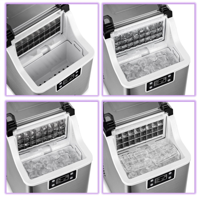 Ледогенератор KitFort КТ-1826, 150Вт, 3200мл, нержавеющая сталь/черный