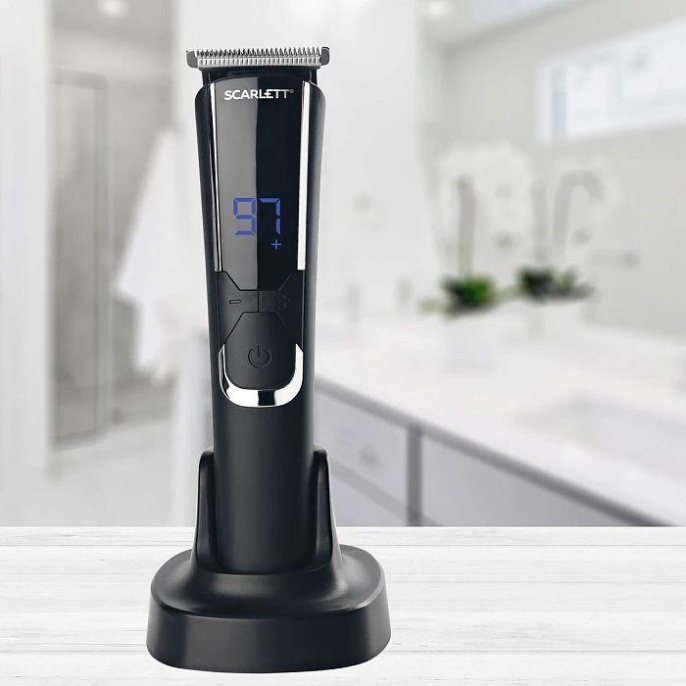 Машинка для стрижки Scarlett SC-HC63C73 черный 5Вт насадок в компл:4шт