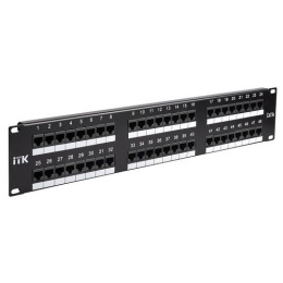 Патч-панель ITK (PP48-2UC5EU-D05) 19" 2U 48xRJ45 кат.5E UTP