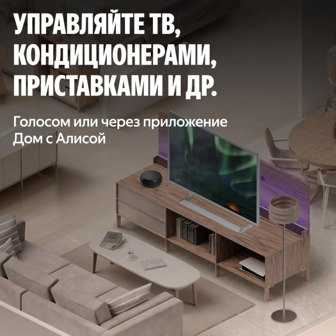 Умный пульт ЯНДЕКС YNDX-00572,  р.д.20м,  черный