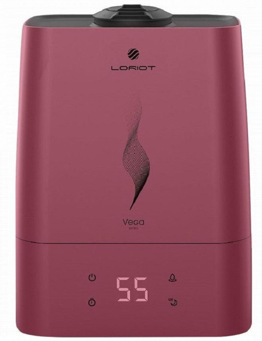 Увлажнитель воздуха ультразвуковой LORIOT Vega,  5.3л,  бордовый/черный