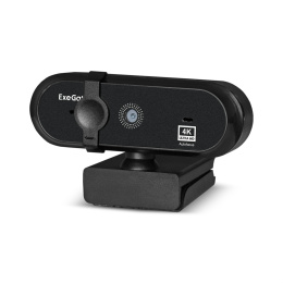 Веб-камера ExeGate Stream HD-4000 4K UHD AF T-Tripod 8Мп, 3840x2160, 30fps, H.264, автоматический фокус, защитная шторка, телескопический штатив Tripod Tele Ball, 4-линзовый объектив стекло , стерео микрофон с шумоподавлением, EX287383RUS