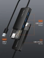 Концентратор CABLETIME CB02B (CT-HUBT2-PB) 4 порта, 5Gbps, 1 м, с блоком питания, USB-хаб для ноутбука и ПК