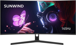 34" Монитор SunWind SM-34QV401, 3440x1440, VA, 165Гц, 2хHDMI, 2хDP, изогнутый, черный [sm34vg01]