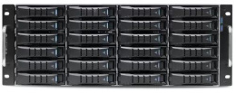 Серверный корпус RSC-4BT, 4U 36x 3.5" hot-swap bays, tool-less 3.5" and 2.5" HDD tray, 1200W CRPS redundant power supply, 2x 7mm 2.5" hot-swap OS, low profile rear panel, rail, front 4U24 SAS 12G expander controller on backplane 35X series + rear 2U12 (X