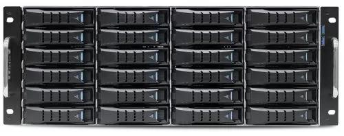 Серверный корпус RSC-4BT, 4U 36x 3.5" hot-swap bays, tool-less 3.5" and 2.5" HDD tray, 1200W CRPS redundant power supply, 2x 7mm 2.5" hot-swap OS, low profile rear panel, rail, front 4U24 SAS 12G expander controller on backplane 35X series + rear 2U12 (X