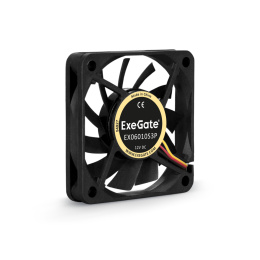Вентилятор 12В DC ExeGate EX06010S3P (60x60x10 мм, Sleeve bearing (подшипник скольжения), 3pin, 2500RPM, 20dBA) EX253944RUS
