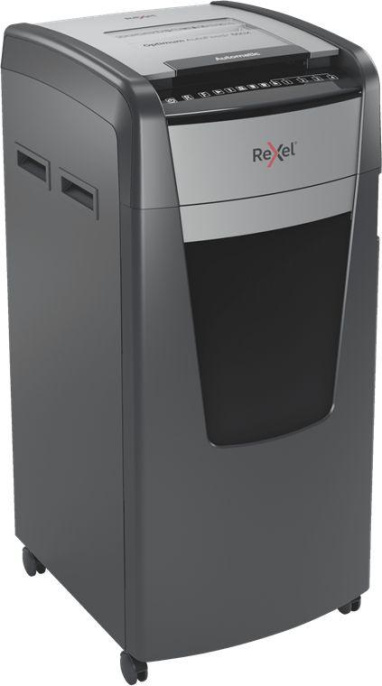 Шредер Rexel Optimum AutoFeed 600X черный с автоподачей секр.P-4 фрагменты 600лист. 110лтр. скрепки скобы пл.карты 2020600XEU