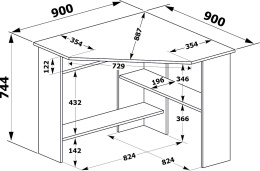 Стол компьютерный Сокол КСТ-02, ЛДСП, белый