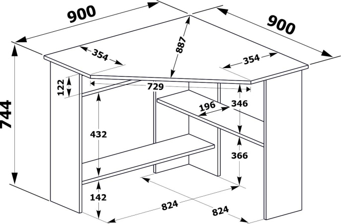 Стол компьютерный Сокол КСТ-02, ЛДСП, белый