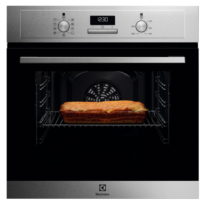 Духовой шкаф электрический Electrolux EOF3H40BX,  65л,  дверца с 2 стеклами,  нержавеющая сталь