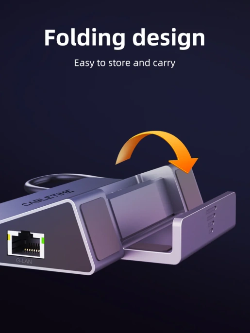 Док-станция CABLETIME CB05G (CT-SDK7-AG) 6 в 1 USB C Dock 4K @ 60 Гц HDMI, 5 Гбит/с, 100 Вт, Ethernet 1000 Мбит/с, алюминиевая конструкция