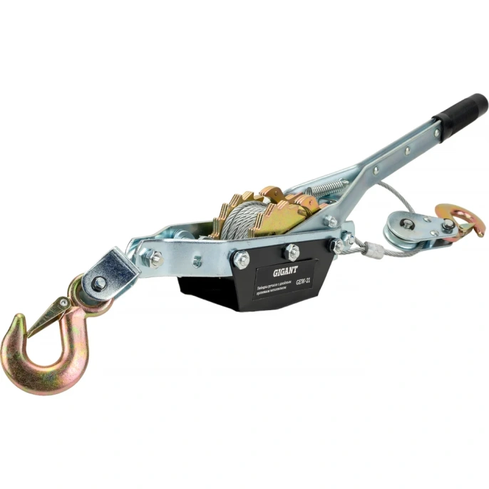 Ручная лебедка с двойным храповым механизмом Gigant 2,5т, Диаметр троса 11мм, длина троса 3,3м, GEW-21