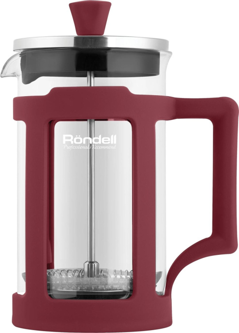 Френч-пресс Rondell Stripes RDS-1641, 0.6л, красный