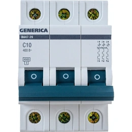 Автоматический выключатель GENERICA ВА47-29 3Р 10А 4,5кА х-ка С MVA25-3-010-C