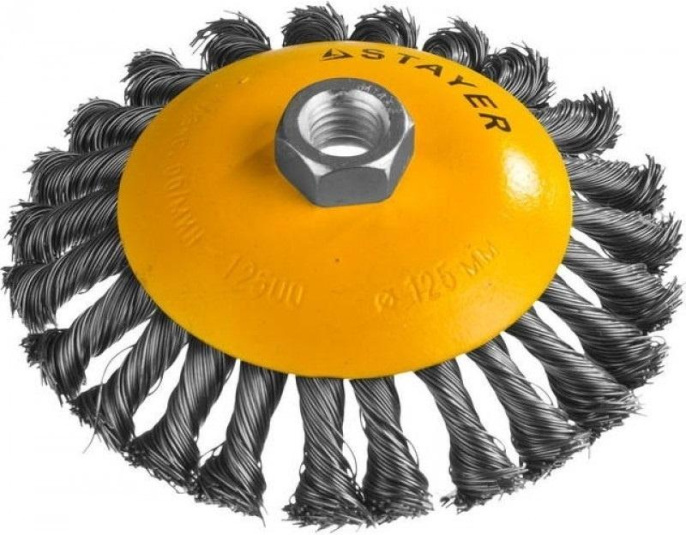 Щетка дисковая Stayer 35135-125,  по металлу,  125мм,  14мм
