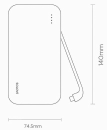 Мобильный аккумулятор Solove W7 10000mAh QC3.0 12W 3A USB-A/USB-C розовый W7 PINK RUS