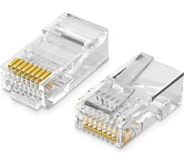 Коннектор UGREEN NW110 50246 RJ45 Network Connector for UTP Cat 5 Cat 5e 100шт. Цвет: прозрачный 50246_