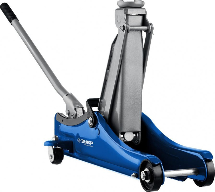Домкрат Зубр Профессионал T55 подкатной гидравлический синий 43058-2