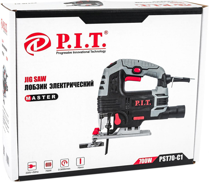 Электролобзик P.I.T. PST70-C1 700Вт, пропил 70 мм, 0-3000 ход/мин, БЗП, маятник
