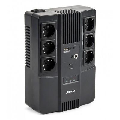 ИБП Бастион SKAT-UPS 600-AI-IN-1x7 {Line-interactive, 600/360Вт, USB/RJ-45, АКБ 1х 7Ач, сверху ЕВРО 3+3, реестр МПТ} 8998 (8998 SKAT-UPS 600-AI-IN-1x7)