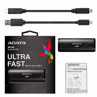 Накопитель SSD 256 Gb USB3.2 A-DATA SE760 ASE760-256GU32G2-CBK
