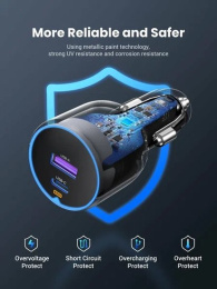 Автомобильное зарядное устройство UGREEN EC701 35023 63W 2-Port USB-C PD&USB-A w/o Cable Fast Car Charger без кабеля. Цвет: серый (35023_)