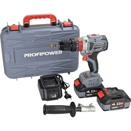 Аккумуляторная дрель бесщеточная ударная Profipower MKDHP-20V (Li-ion-2шт, 4.0Ач, 90Нм, 2 скорости, З/У, кейс) E0087M1