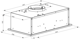 Встраиваемая вытяжка WEISSGAUFF Box 600 PB IX, управление кнопочное, нержавеющая сталь [435137]