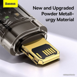Кабель Baseus CATS000501 Explorer Series Auto Power-Off Fast Charging Data Cable USB to IP 2.4A 2m Black для смартфонов и планшетов, передача данных, питание устройств