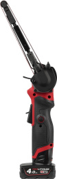 Ленточная шлифмашина Milwaukee M12 FBFL13-402B 4933480961 питание: аккумулятор 12 В , частота вращения на холостом ходу: от 7200 до 14500 об/мин, скорость движения ленты: 1105 м/мин, длина рабочей поверхности: 457 мм, ширина рабочей поверхности: 13 мм